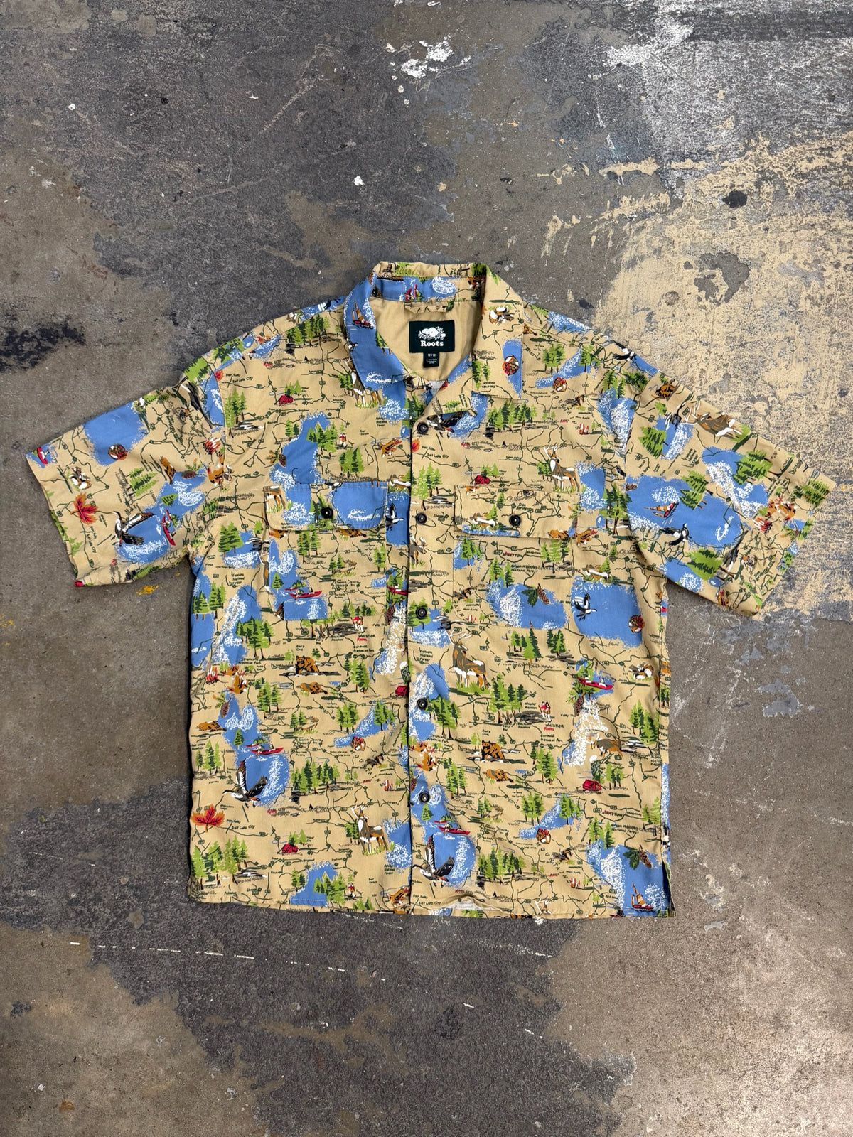 Roots Medium Map Print Shirt