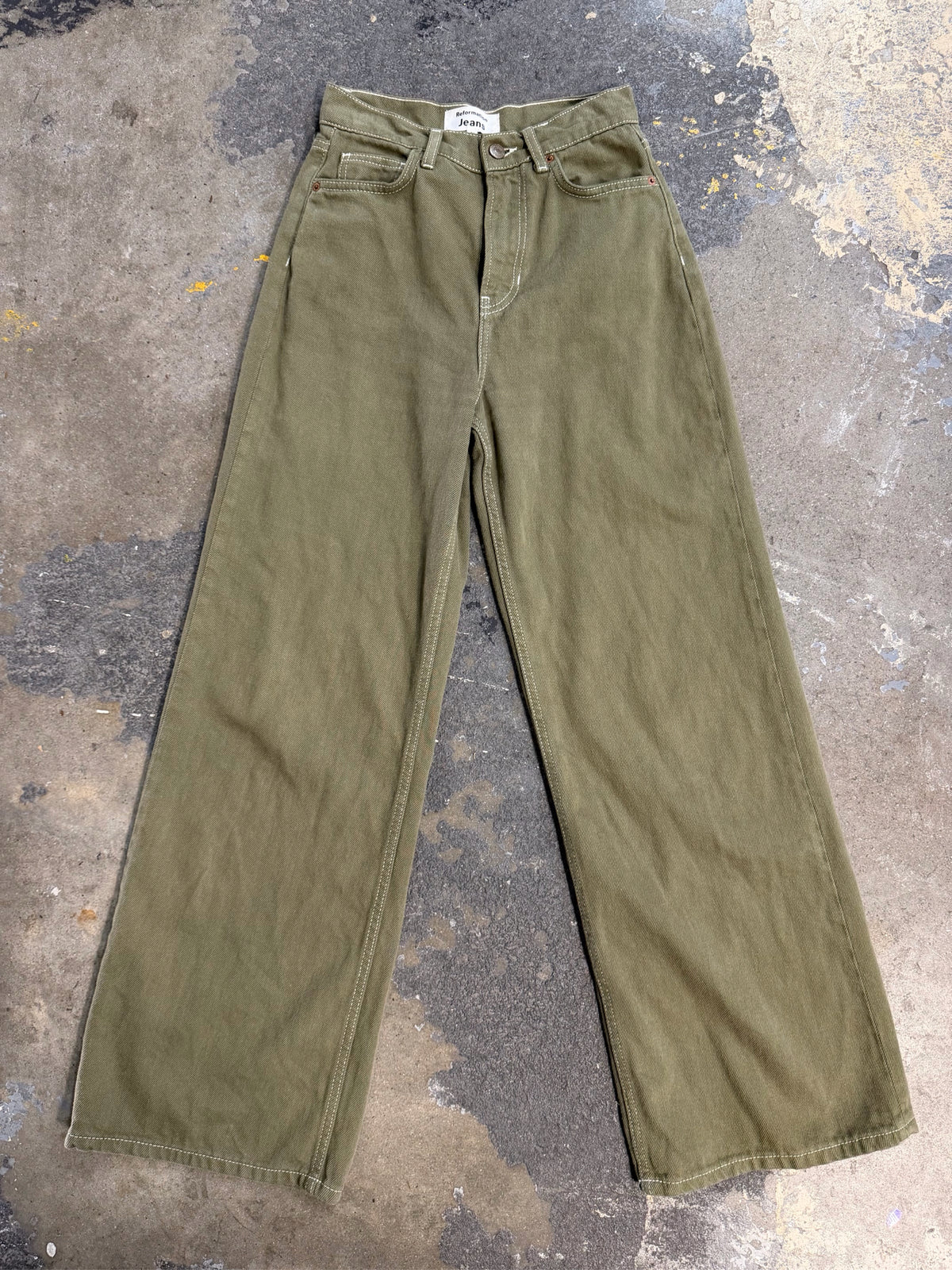 Reformation Size 24 Green Pants