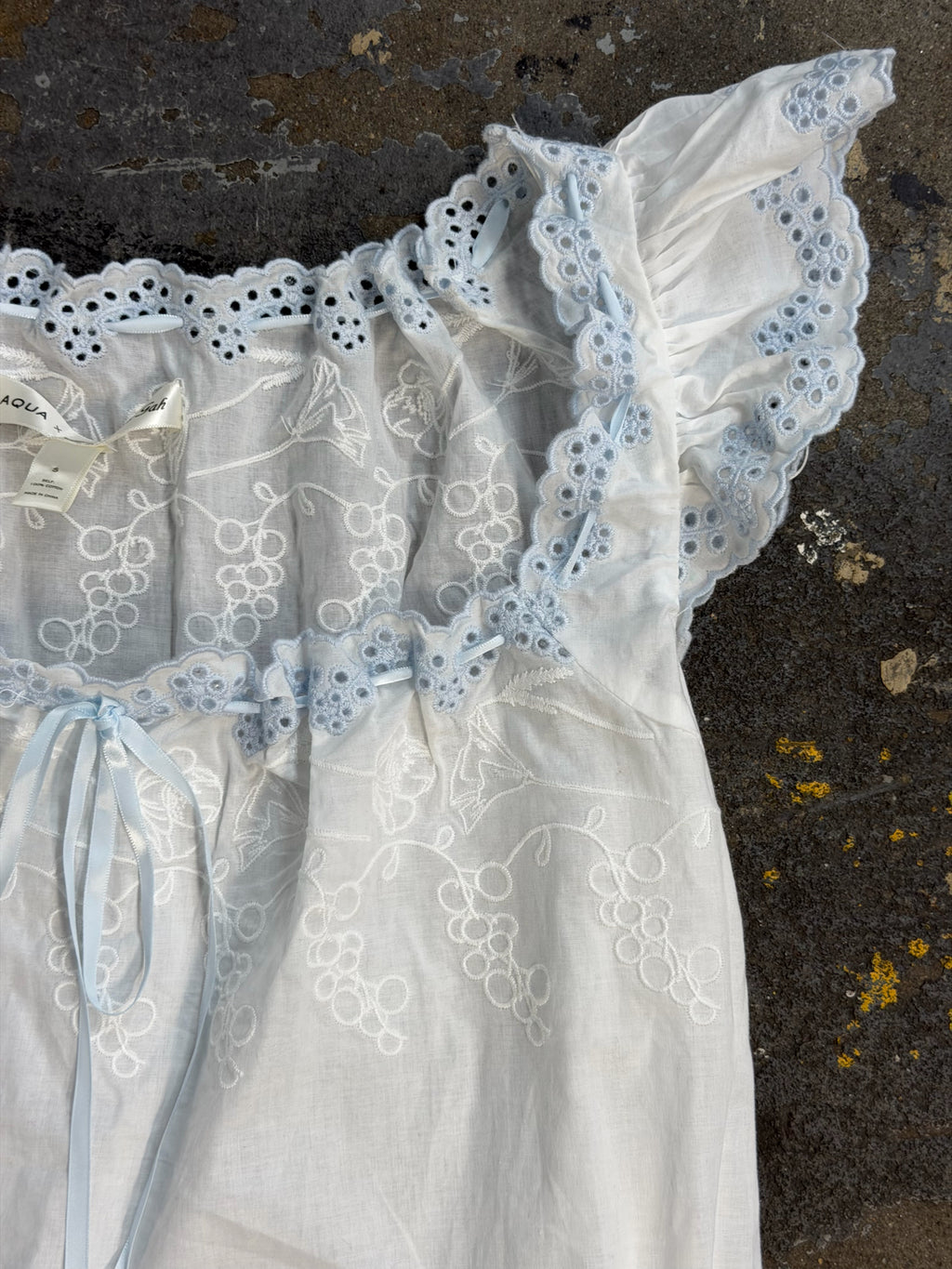 Aqua Small White Dress