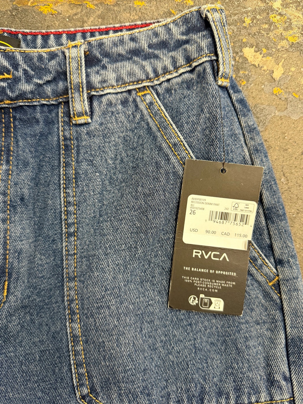 RVCA Size 26 Denim Pants