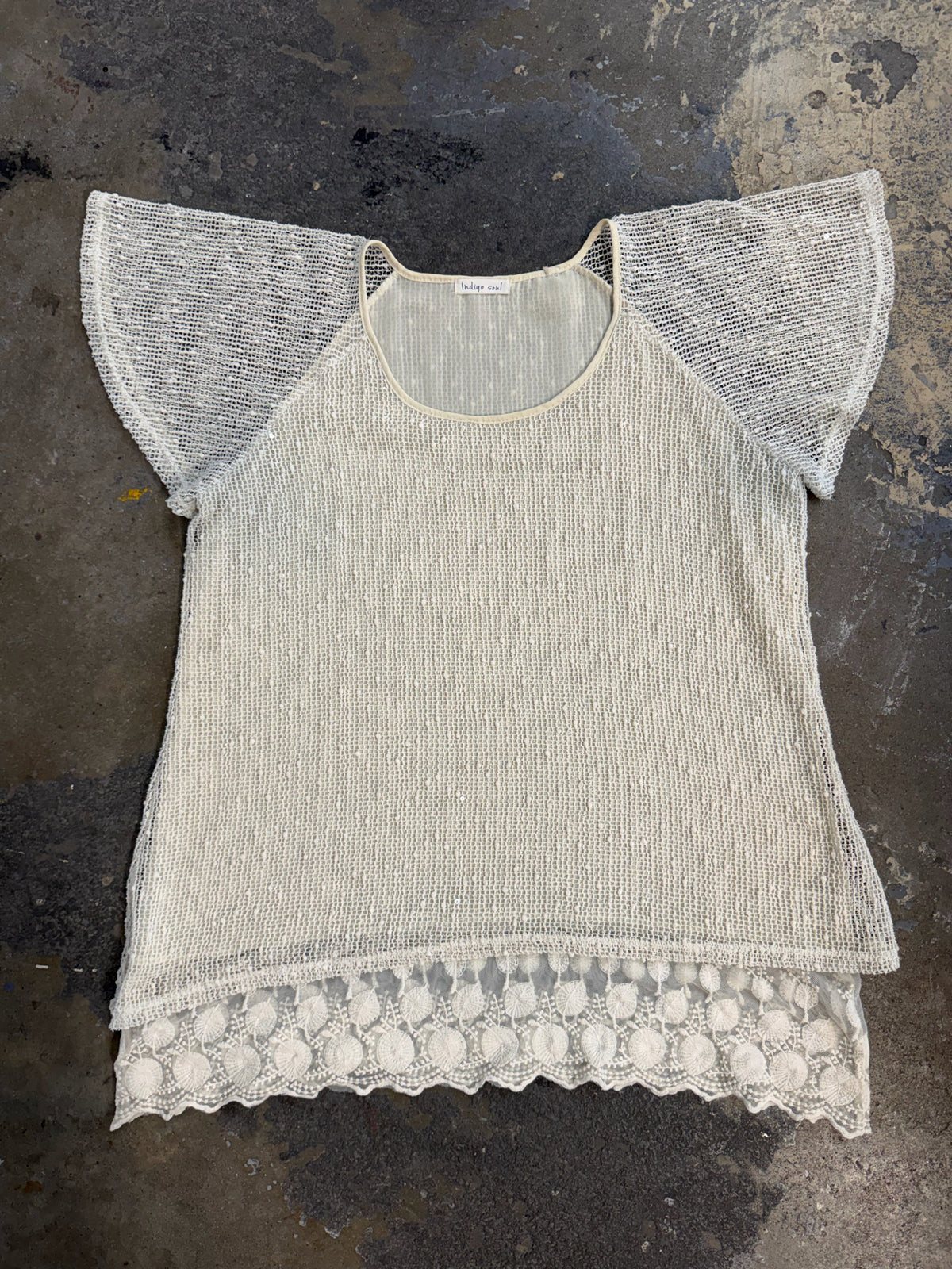 Indigo Soul Large Sheer Knit Top