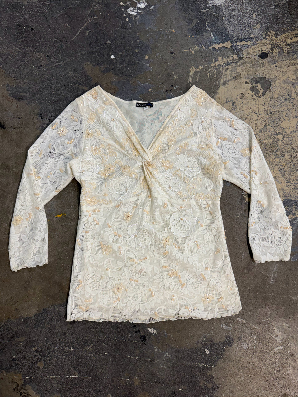 Haven Bleu XL Y2K Sequins Top