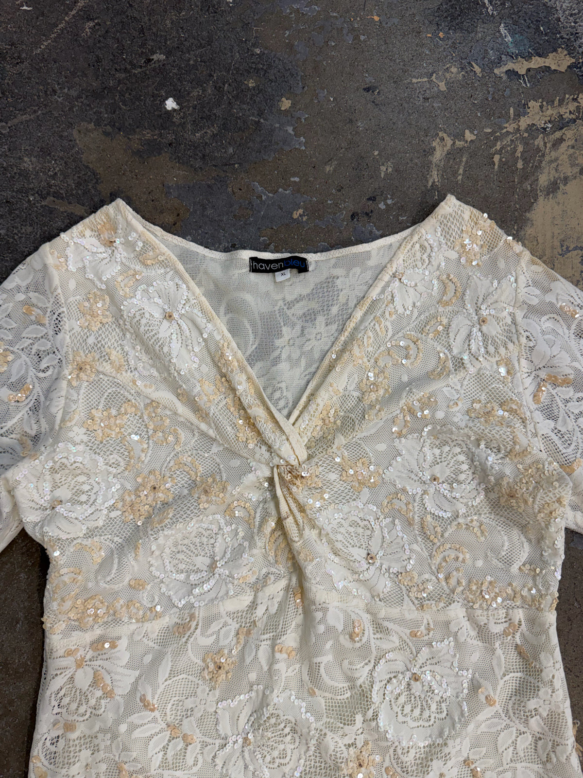 Haven Bleu XL Y2K Sequins Top